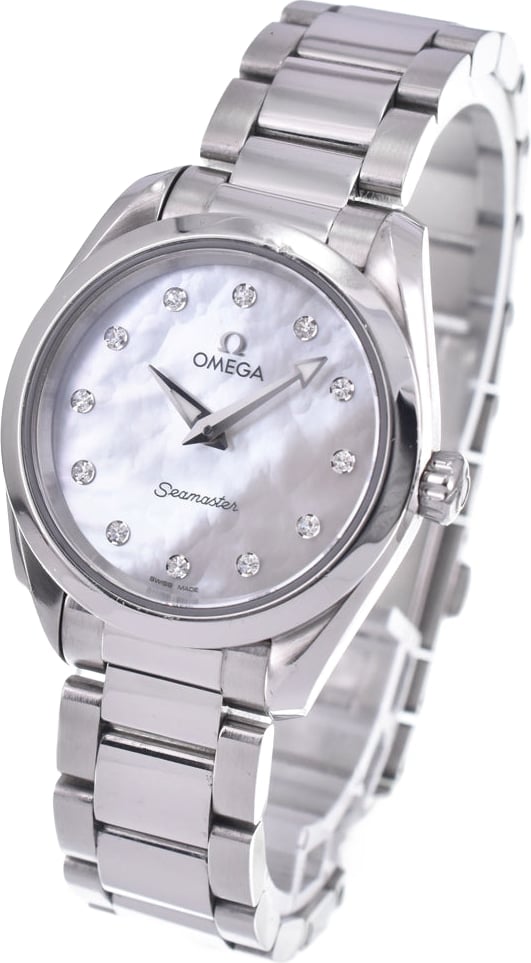 Omega Seamaster Aqua Terra 150M Quartz Stainless Steel with Diamond Markers and Mother of Pearl 28