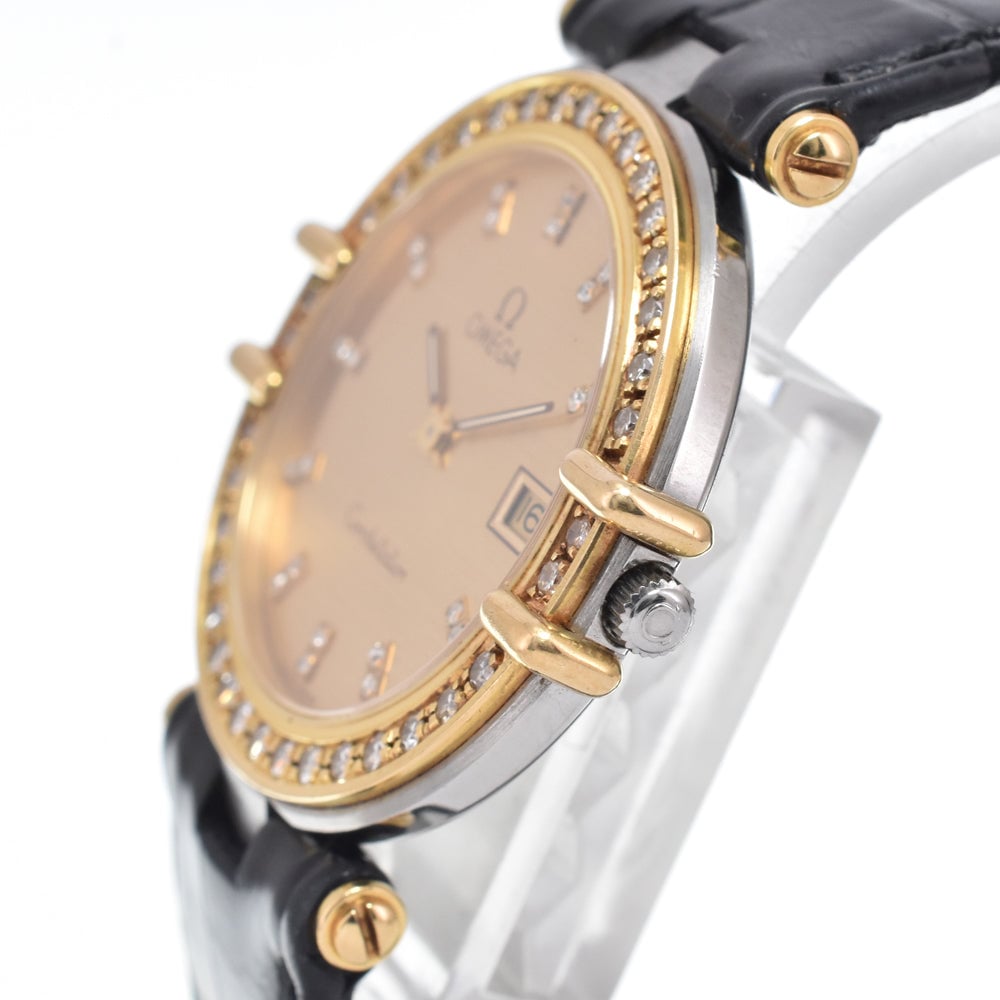 Omega Constellation Quartz Stainless Steel and Yellow Gold with Diamond Bezel and Markers and Mother of Pearl 25