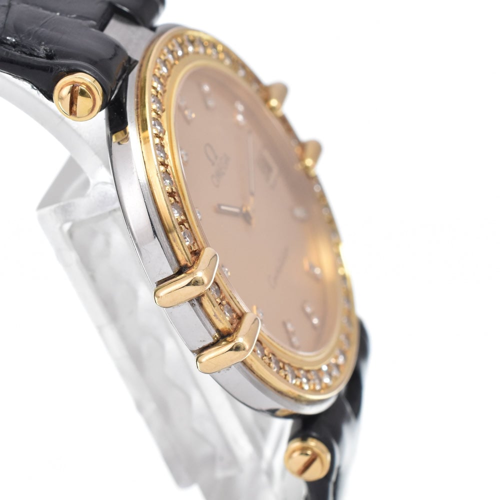 Omega Constellation Quartz Stainless Steel and Yellow Gold with Diamond Bezel and Markers and Mother of Pearl 25