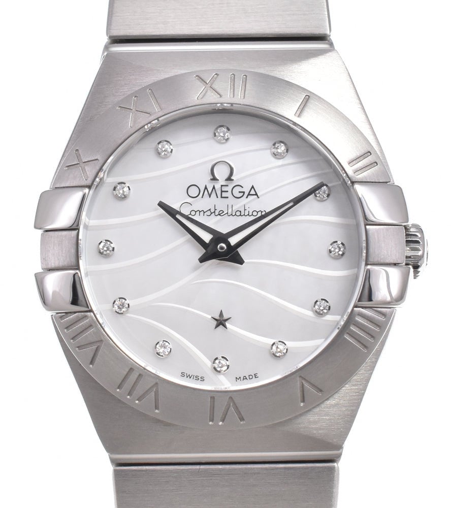 Omega Constellation Quartz Stainless Steel with Diamond Markers and Mother of Pearl 24