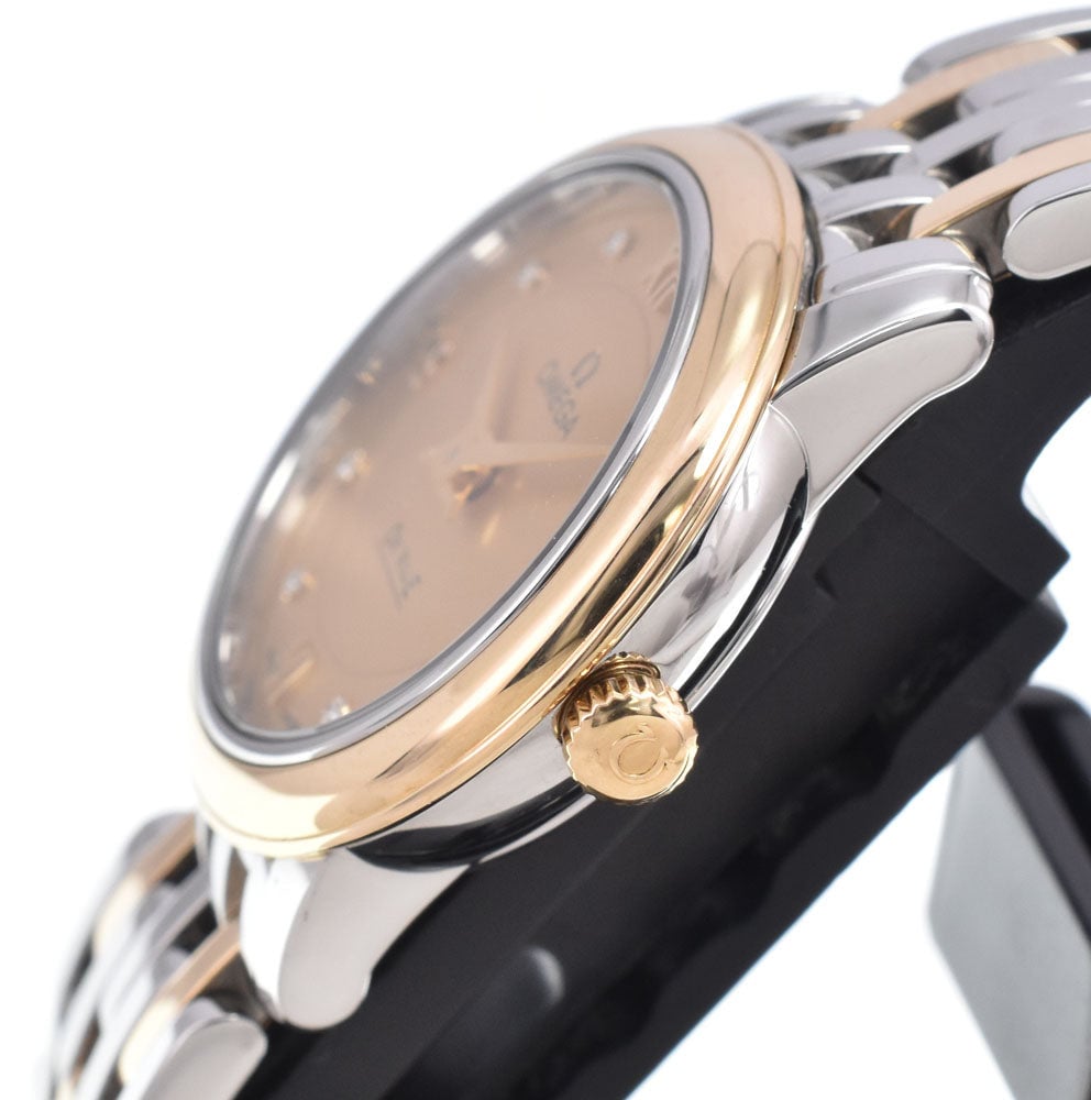 Omega De Ville Prestige Quartz Stainless Steel and Rose Gold with Diamond Markers 24