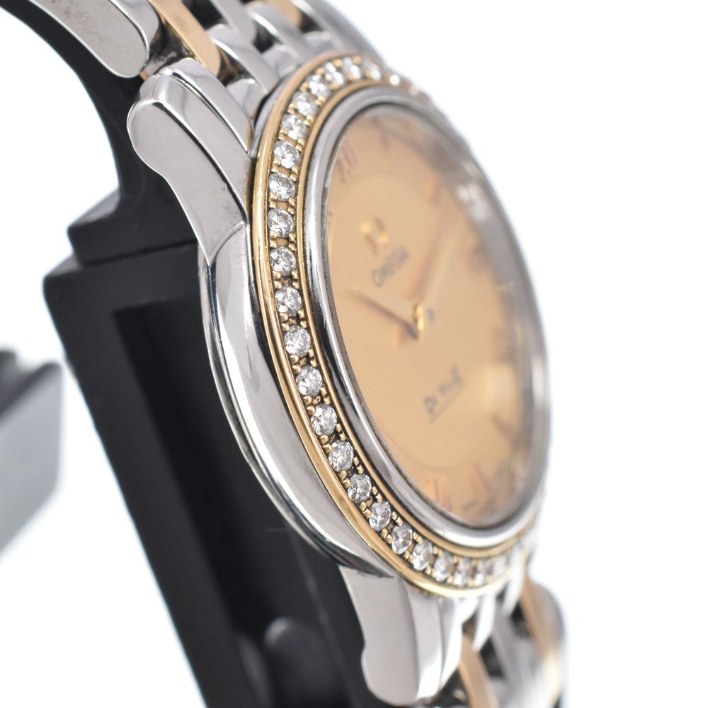 Omega De Ville Prestige Quartz Stainless Steel and Yellow Gold with Diamond Bezel and Markers 22