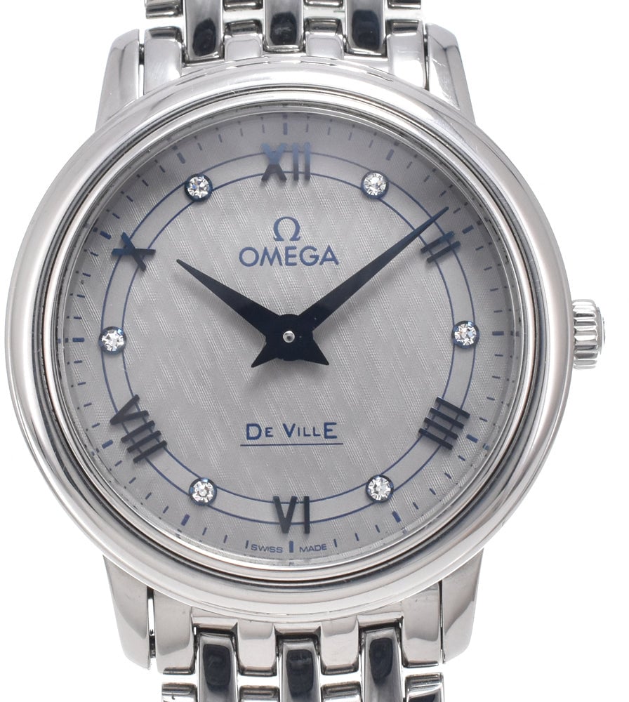 Omega De Ville Prestige Quartz Stainless Steel and Rose Gold with Diamond Markers 27