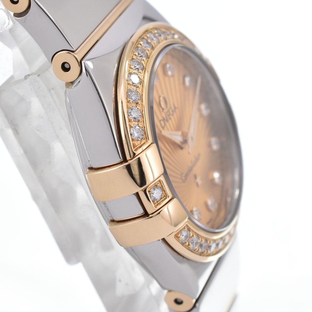 Omega Constellation Quartz Stainless Steel and Yellow Gold with Diamond Bezel and Markers and Mother of Pearl 24