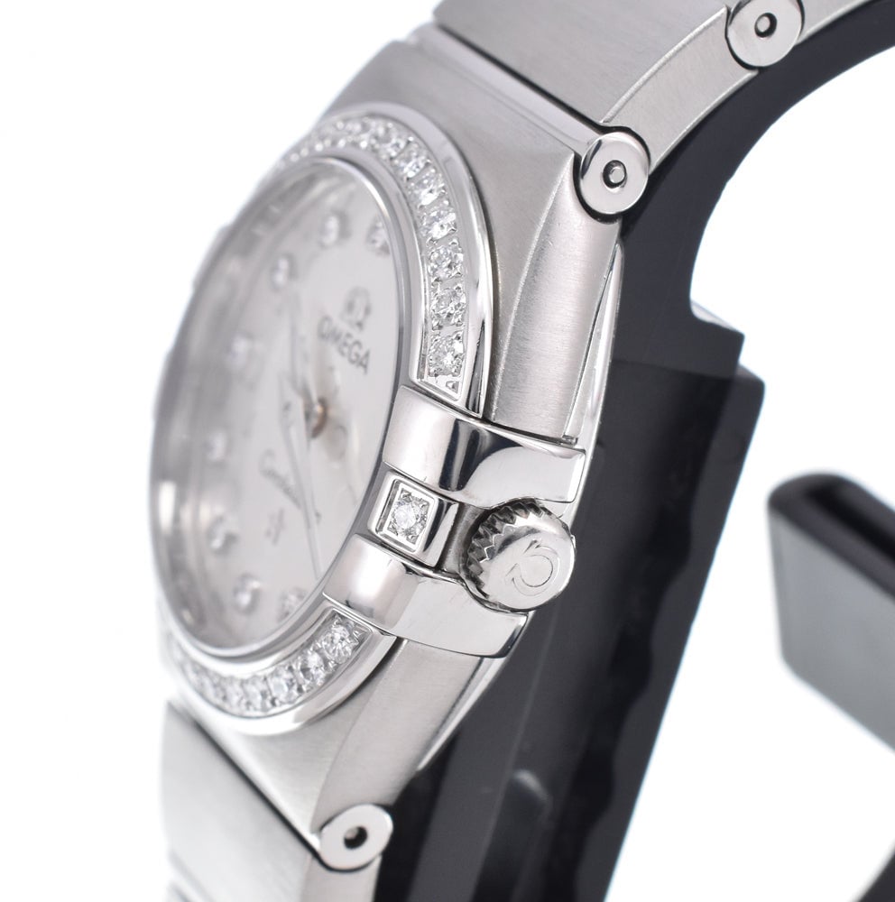 Omega Constellation Quartz Stainless Steel with Diamond Bezel and Markers 24