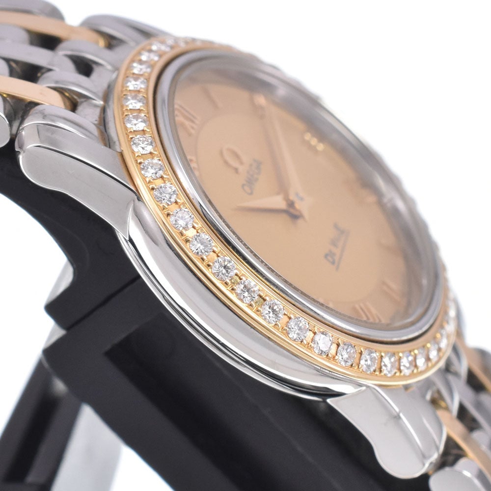 Omega De Ville Prestige Quartz Stainless Steel and Yellow Gold with Diamond Bezel and Markers 22