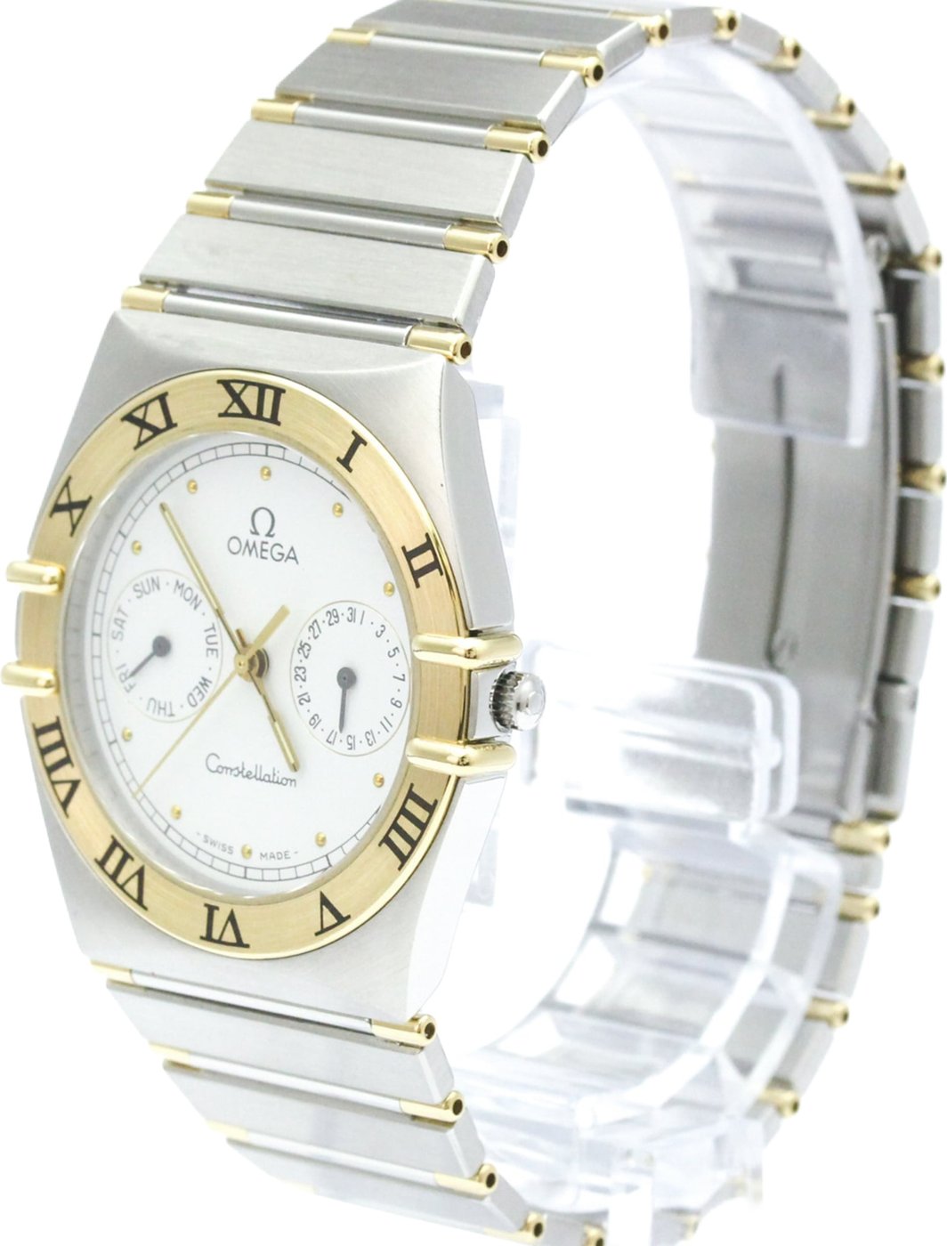 Omega Constellation Day Date Quartz Stainless Steel and Yellow Gold 33