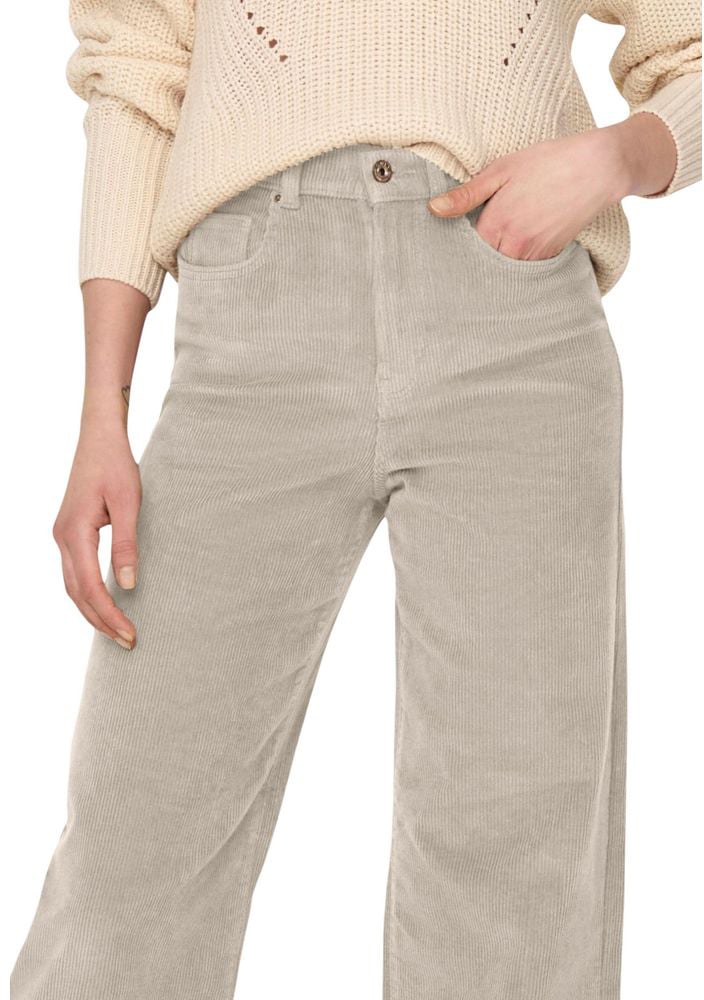 Only Beige Cotton Cropped Pants