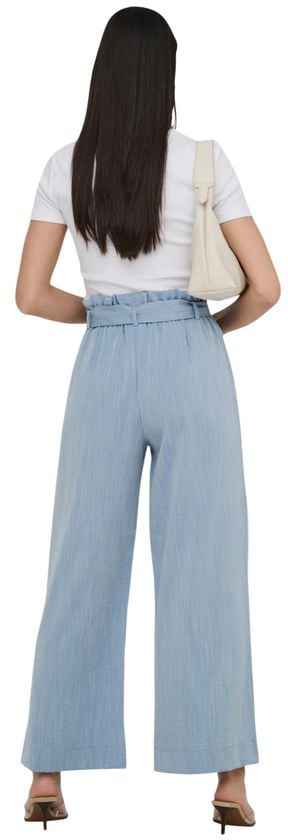 Only Blue Viscose Casual Pants