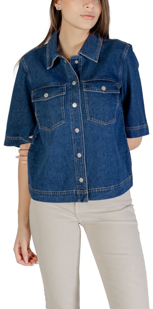 Only Blue Cotton Shortsleeve Shirt
