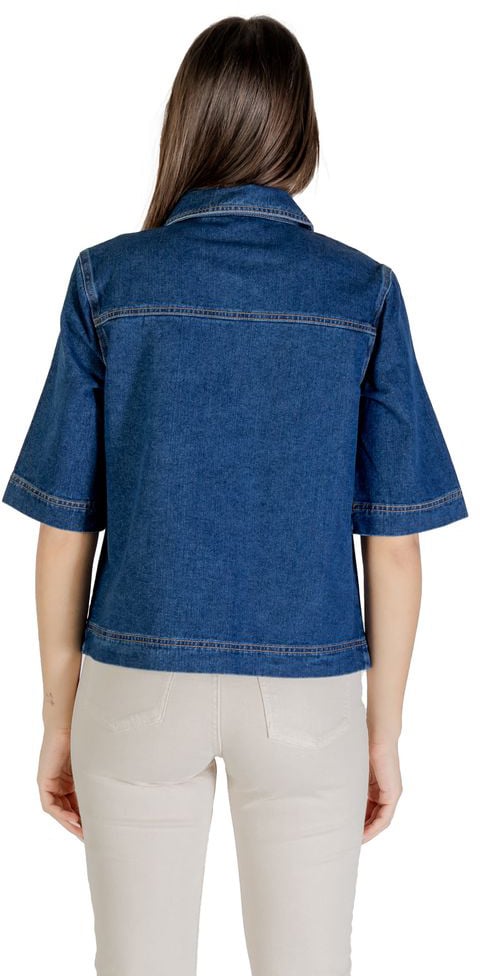 Only Blue Cotton Shortsleeve Shirt