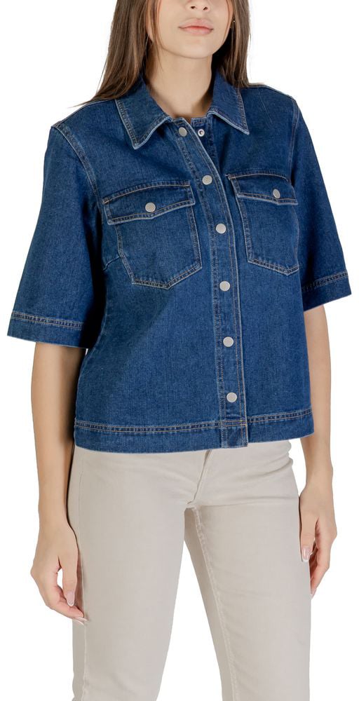 Only Blue Cotton Shortsleeve Shirt