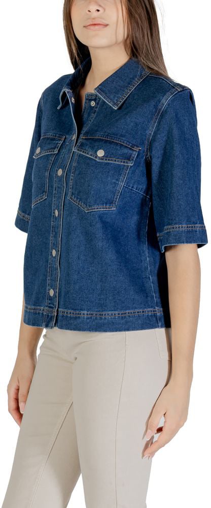 Only Blue Cotton Shortsleeve Shirt