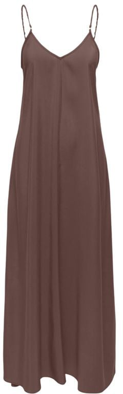 Only Brown Viscose Long Dress