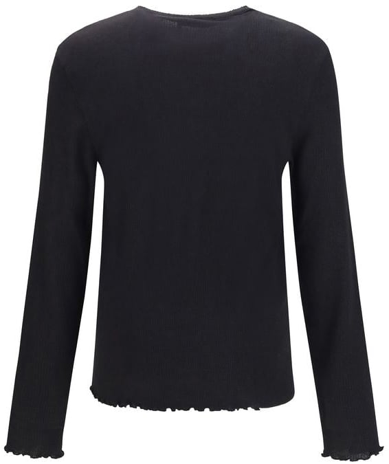 Elongated Ribbed Texture Long-Sleeve Top