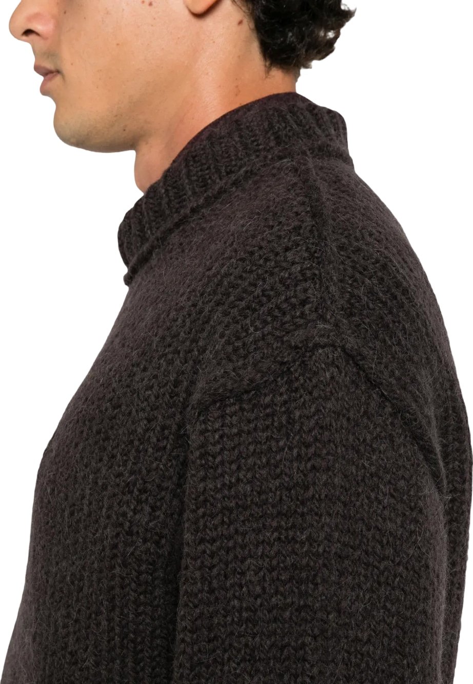 Mock Roundneck Brown Bear Mega Alpaca Wool