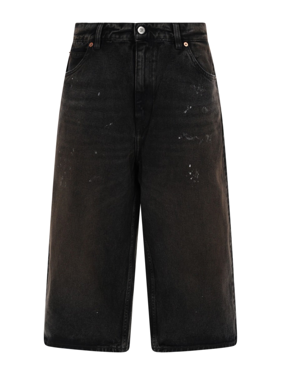 Capri Cut Relaxed Long Denim Shorts