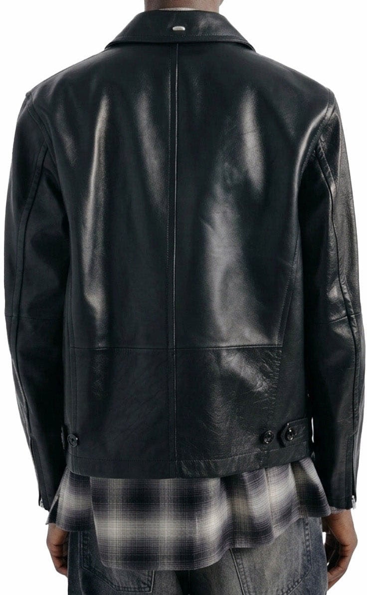 Rework jacket void black natural horsehide