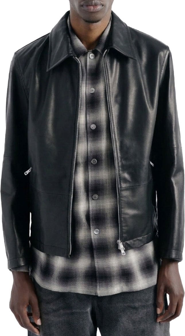 Rework jacket void black natural horsehide