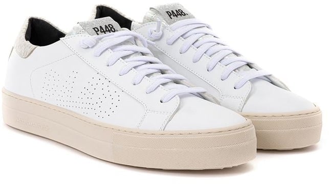 P448 White Leather Sneakers