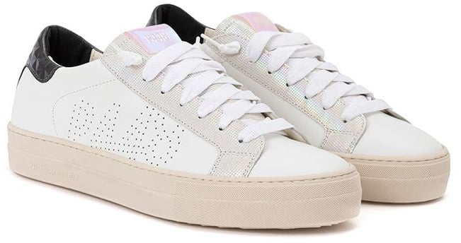 P448 White Leather Low Top Sneakers