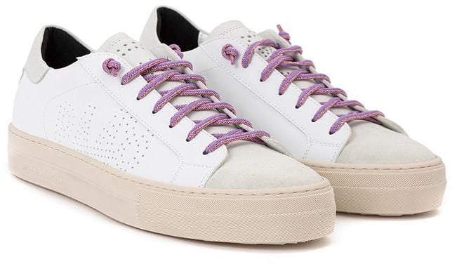 P448 White Leather Low Top Sneakers