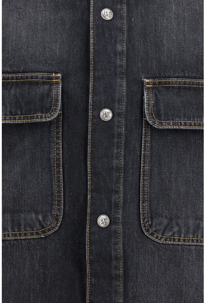 Palm Angels Blue Denim Shirt