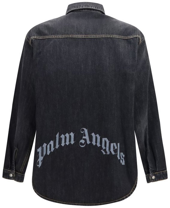 Palm Angels Blue Denim Shirt