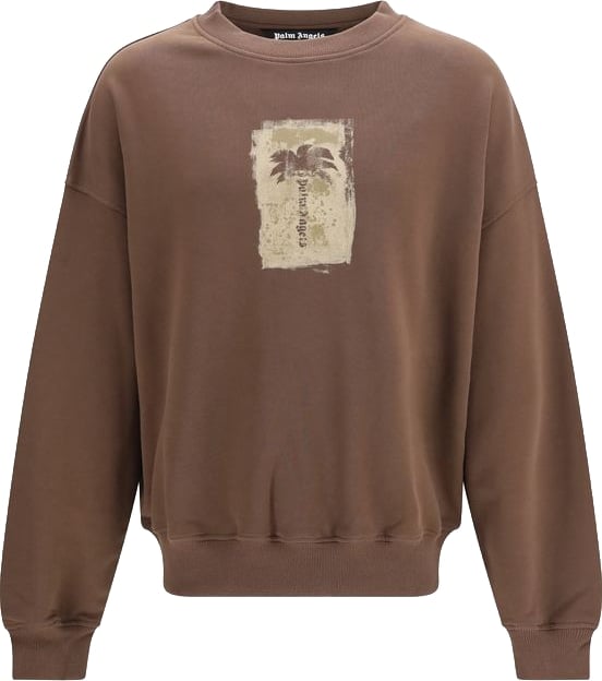 Brushed Palm Tree Loose Crew Sweatshirt