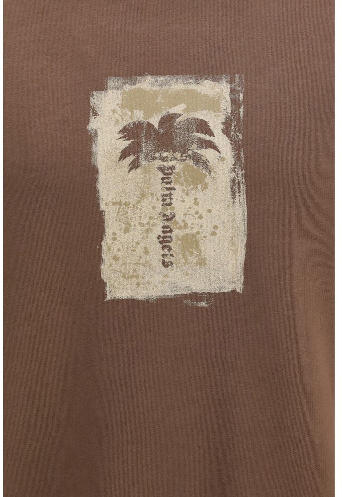 Brushed Palm Tree Loose Crew Sweatshirt
