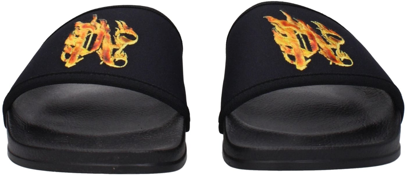 Palm Angels Black Fabric Slippers