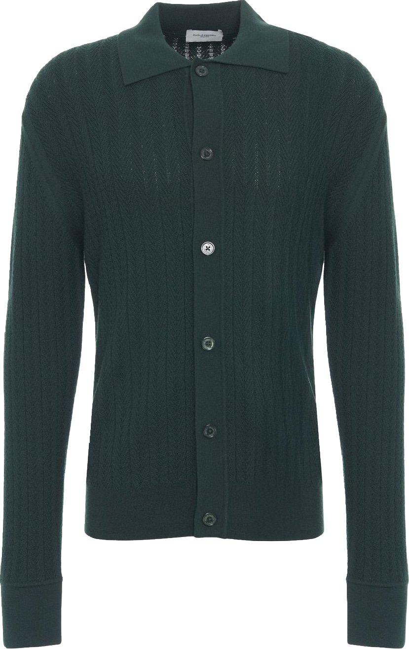 Cardigan with polo collar