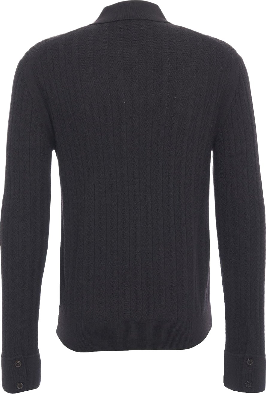 Cardigan with polo collar