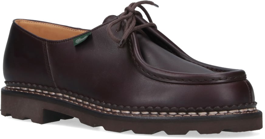 Burgundy Michael Moccasin-Toe Leather Shoes