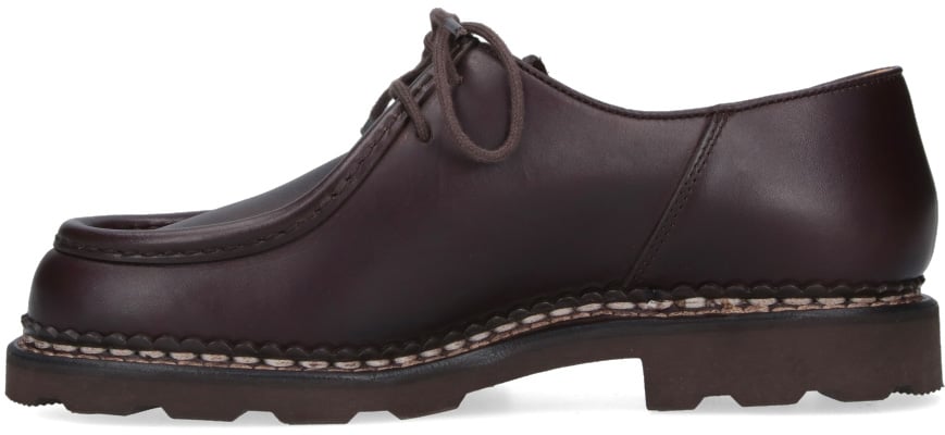 Burgundy Michael Moccasin-Toe Leather Shoes