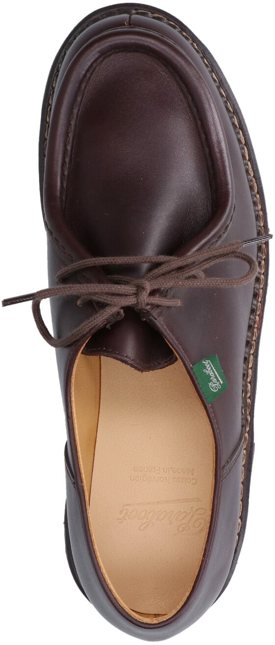 Burgundy Michael Moccasin-Toe Leather Shoes