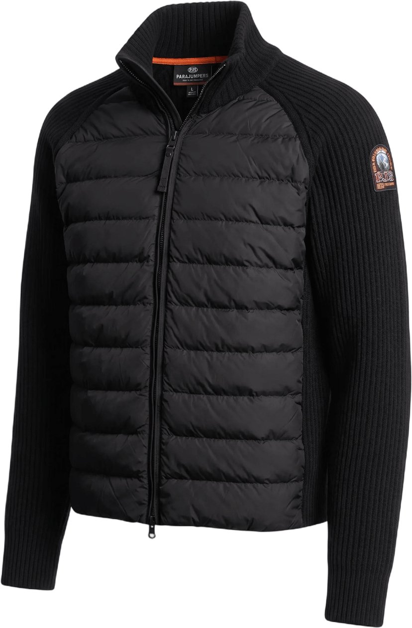 PARAJUMPERS parajumperspmhyrb02p130541olmohybridknitjacketdownjacketsblack image_default