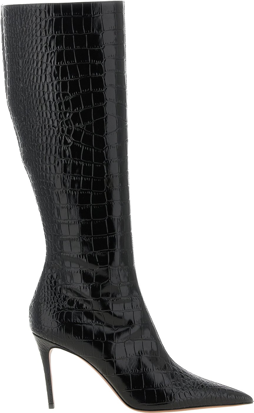 Paris Texas Black Calfskin Over The Knee