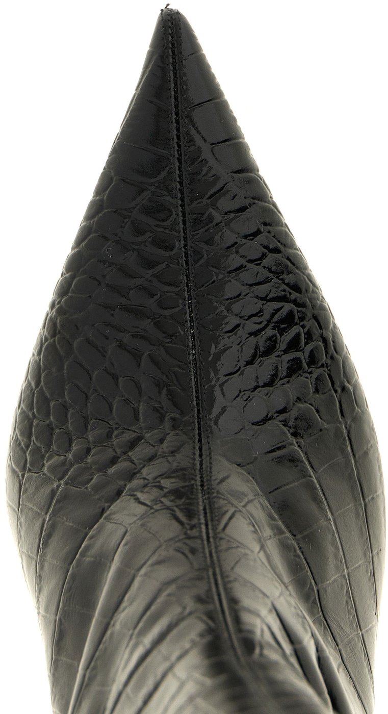 Paris Texas Black Calfskin Over The Knee