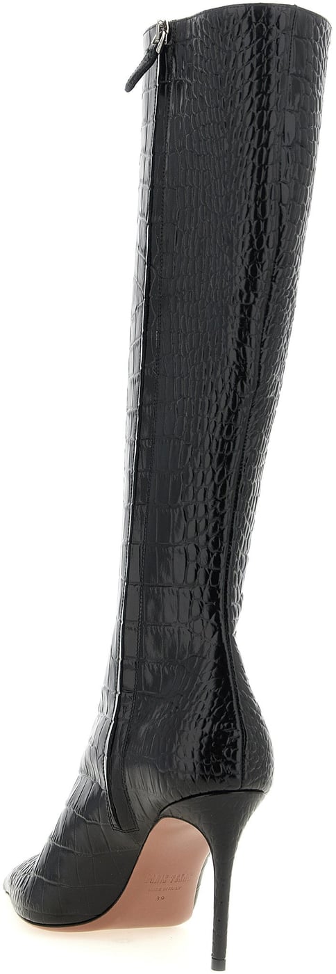 Paris Texas Black Calfskin Over The Knee