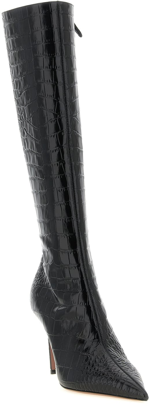 Paris Texas Black Calfskin Over The Knee