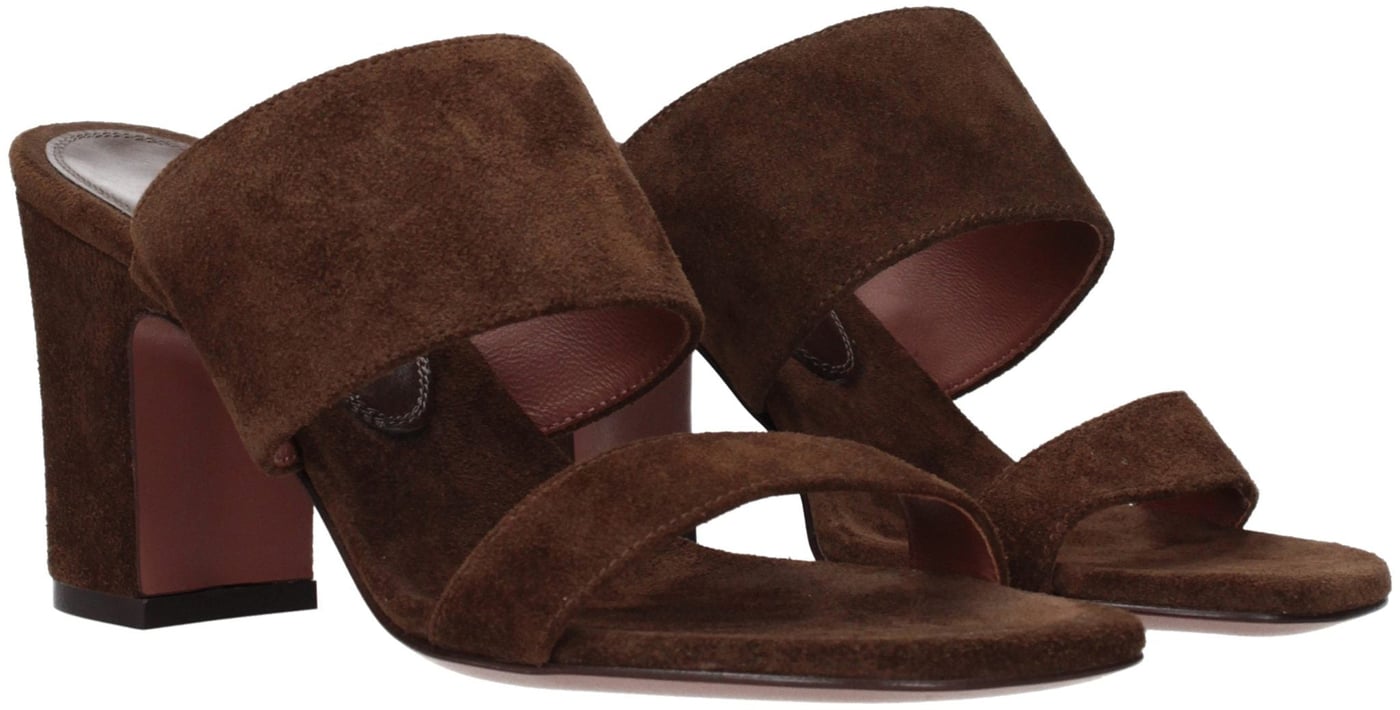 Paris Texas Brown Leather Platform Sandals