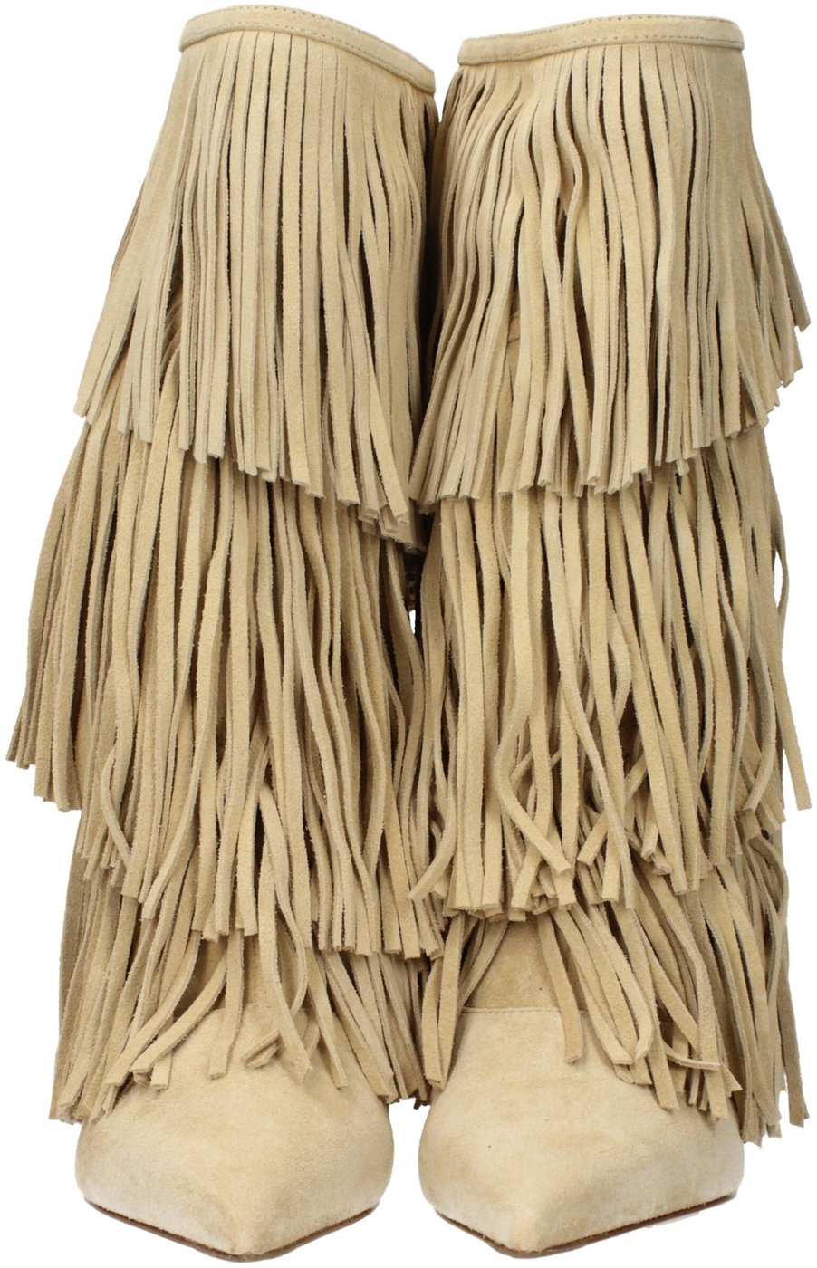 Paris Texas Beige Leather Flat Boots
