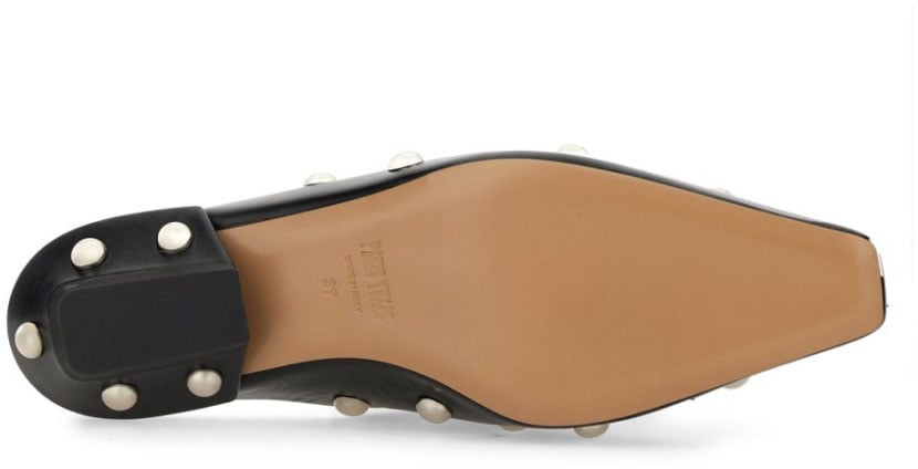 "Bella" Pointed Toe Leather Mules
