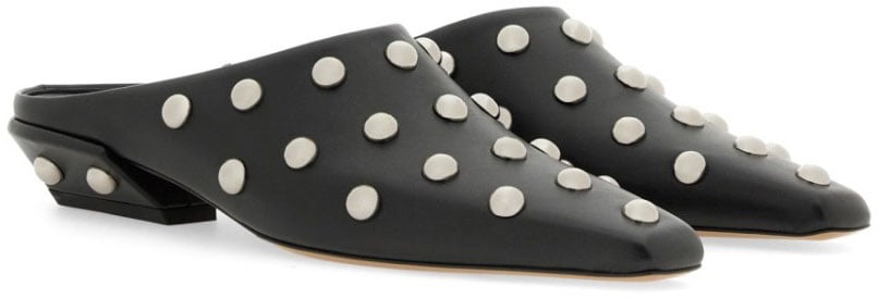 "Bella" Pointed Toe Leather Mules