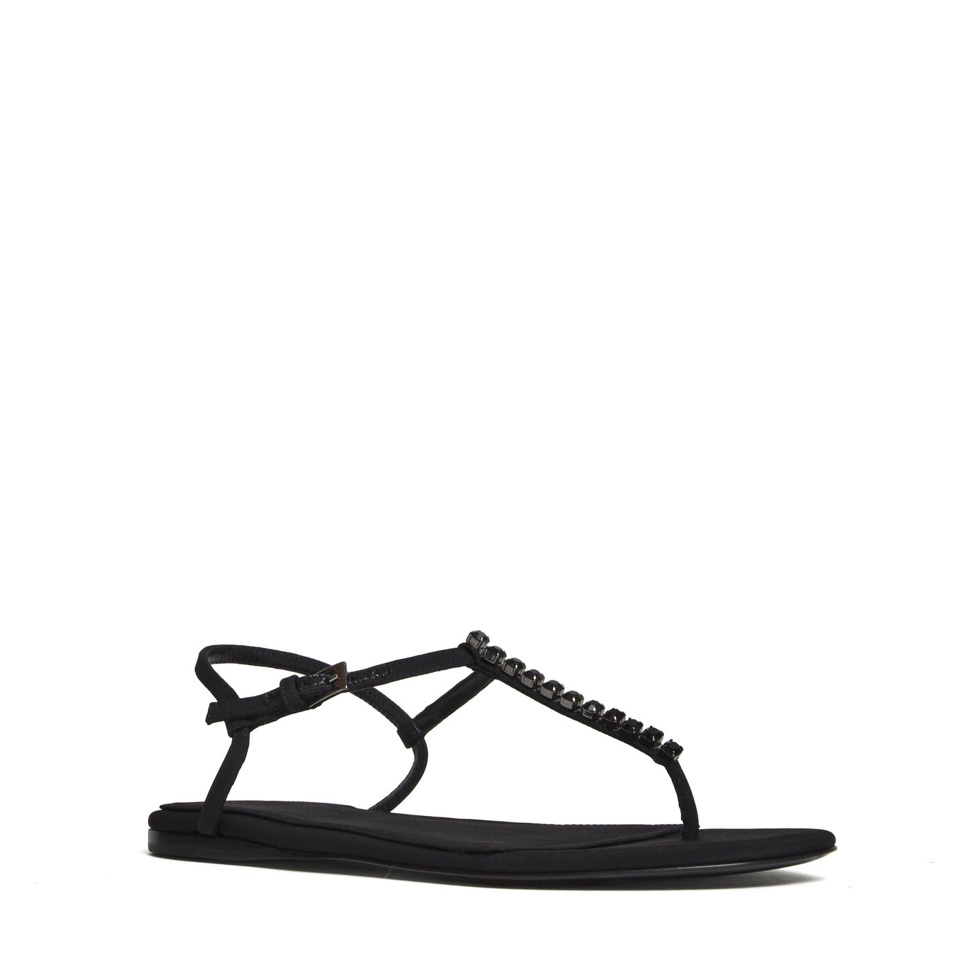 Black Montecarlo Crystal Embellished Sandals