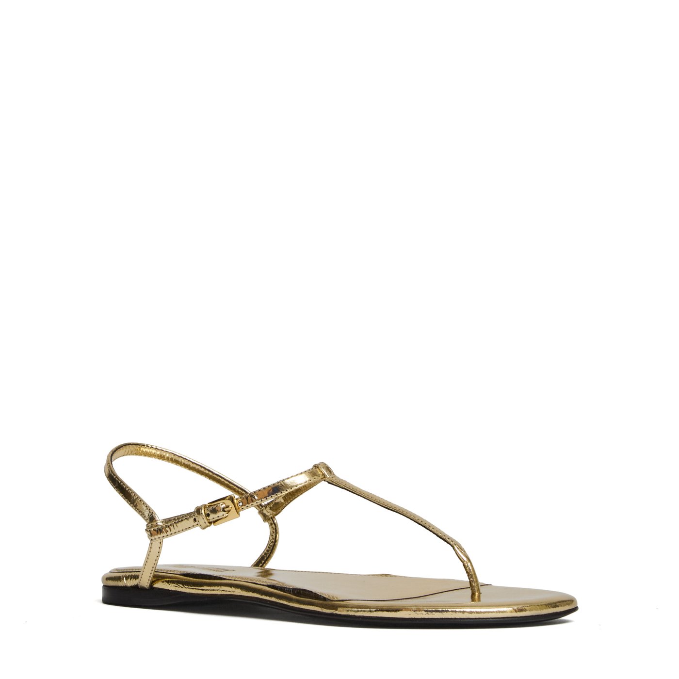 Montecarlo Pleated Metallic Leather Sandals