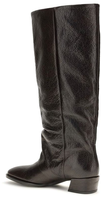 P.A.R.O.S.H. Brown Calf Leather Bos Taurus Flat Boots