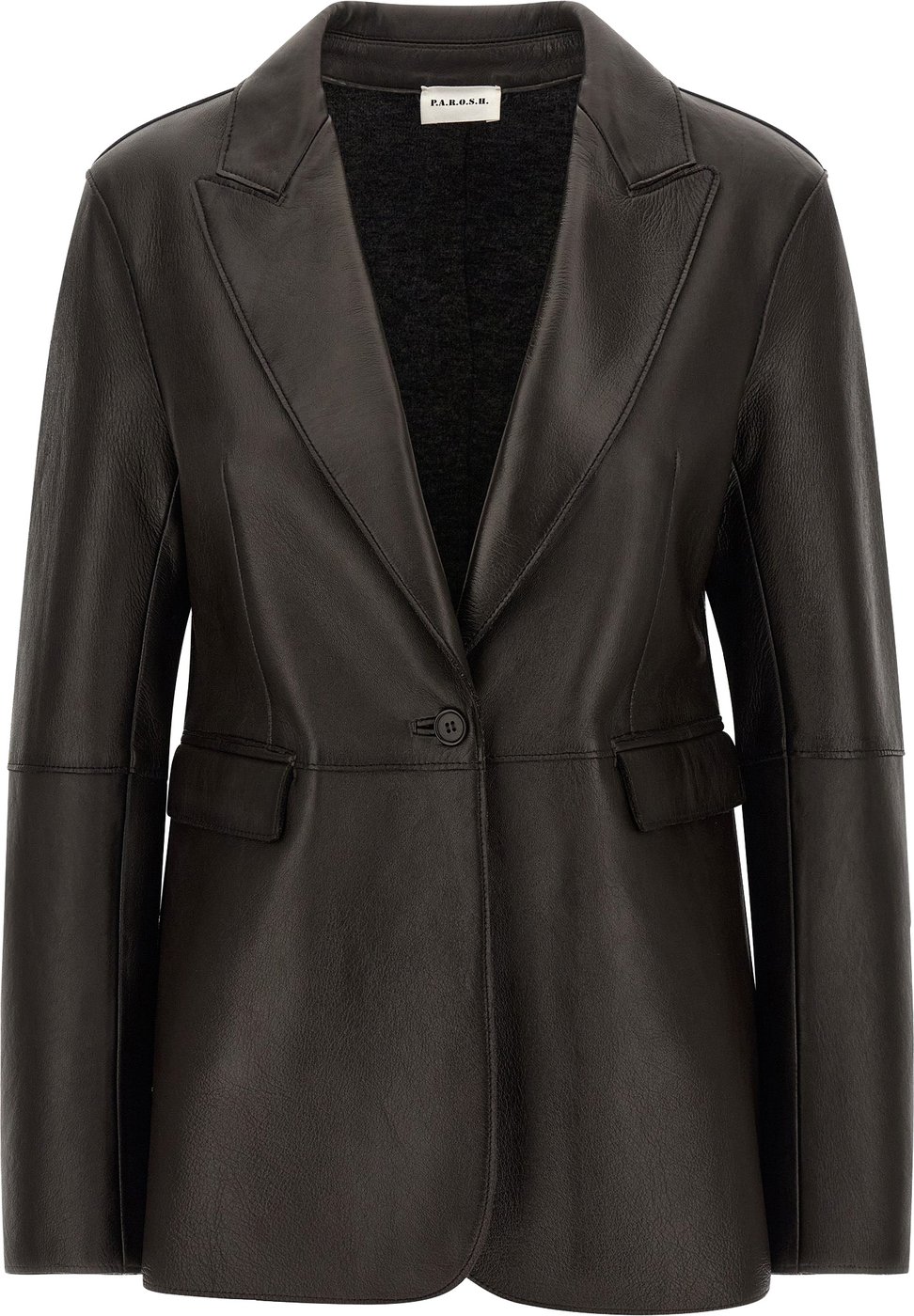 P.A.R.O.S.H. Black Lamb Leather Blazer