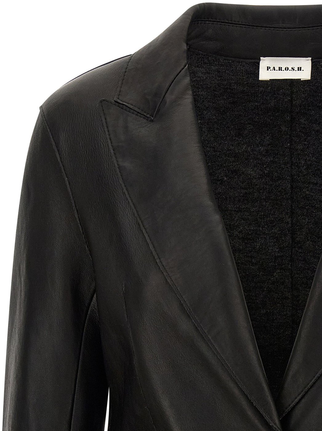P.A.R.O.S.H. Black Lamb Leather Blazer